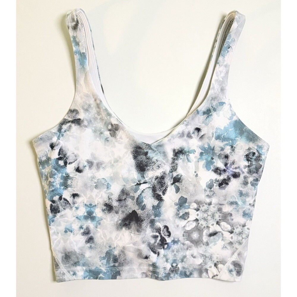 Lululemon Align Tank Top Sports Bra Sz 4 Kaleidofloral Tie-Dye Shelf Bra